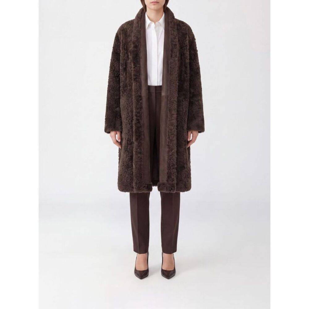Tom Ford Women Tom Ford Long Cashmere And Leather Shawl Collar Coat